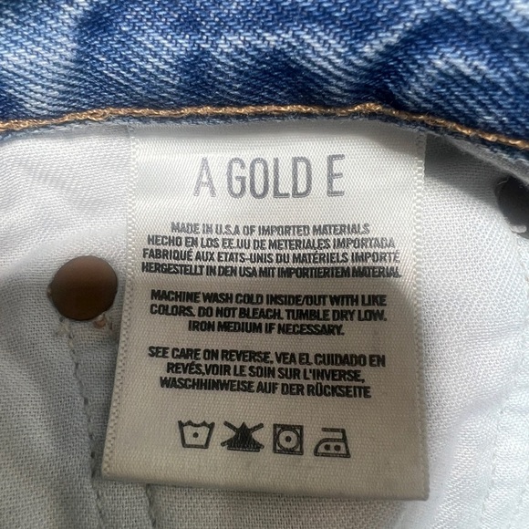 Agolde Blue Straight Leg Jeans Classic Denim - Picture 9 of 10